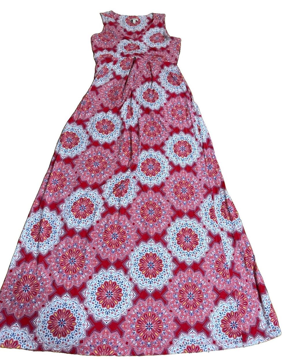 TALBOTS Womenβs Pink Maxi Sleeveless Dress Stretch Size Petite